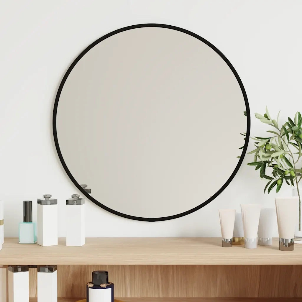 Specchio da Parete | Specchio decorativo Nero ? 40 cm Rotondo