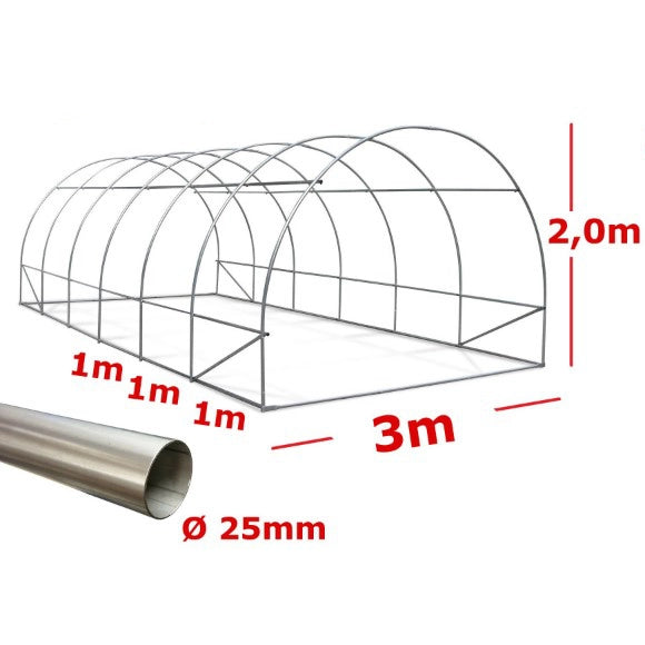 Serra Tunnel Easy SOL 3x5m con rete ombreggiante