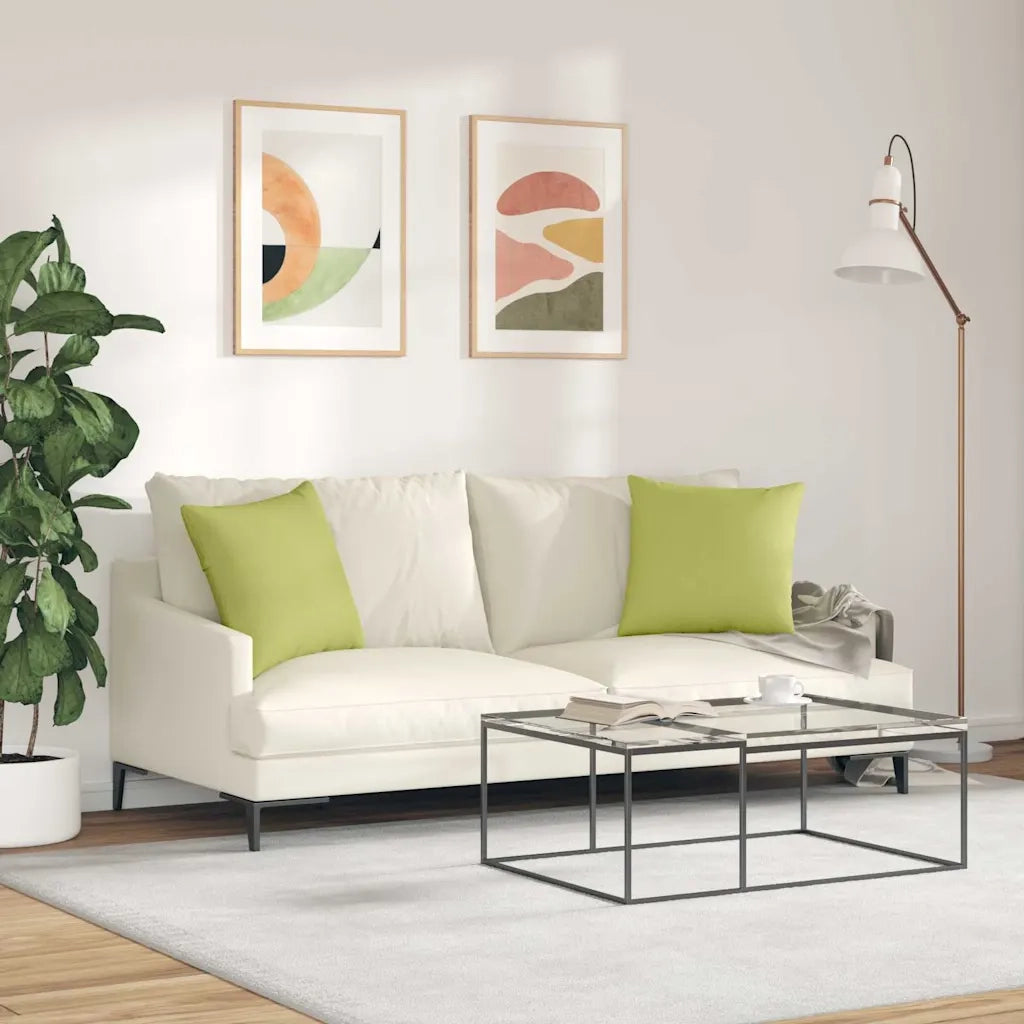 Cuscini da Divano 2 pz | Cuscini per sedie Verde chiaro 45 x 45 cm Tessuto