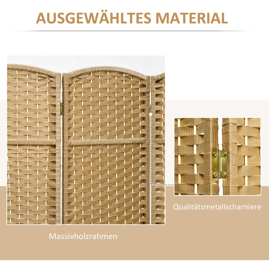 Paravento ¨C Minimal ¨C Naturale, Legno, 6 Pannelli, Pieghevole