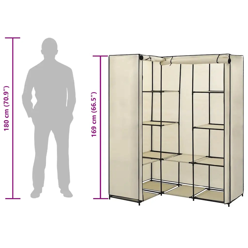 Armadio Angolare Crema 130x87x169 cm 282451