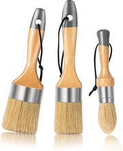 Set di pennelli e spazzole per verniciare o per il bucato, 3 pezzi, per la verniciatura o il lavaggio di mobili o altri progetti, peli naturali assicurano un'uscita uniforme e duratura di vernice