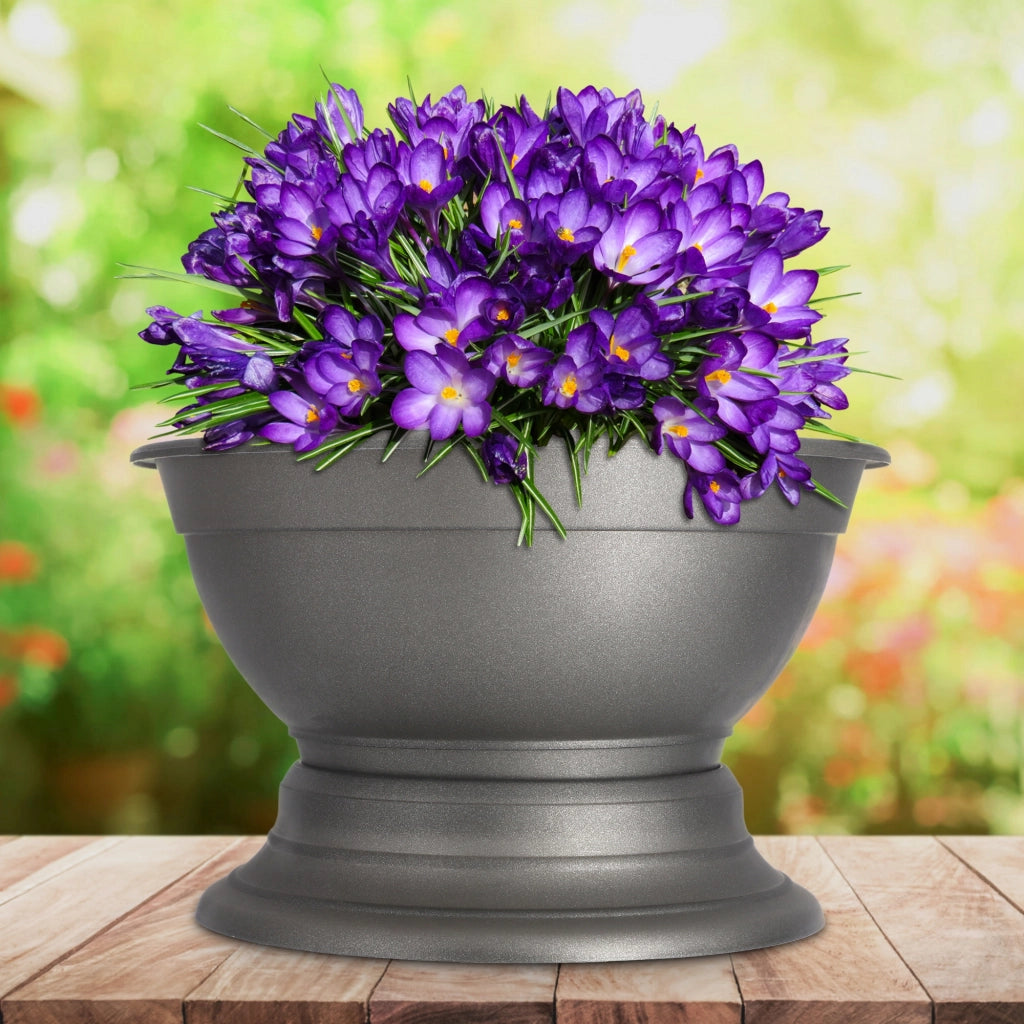 Vaso da fiori KADAX per lapide da cimitero, con coperchio in plastica, 18 cm.