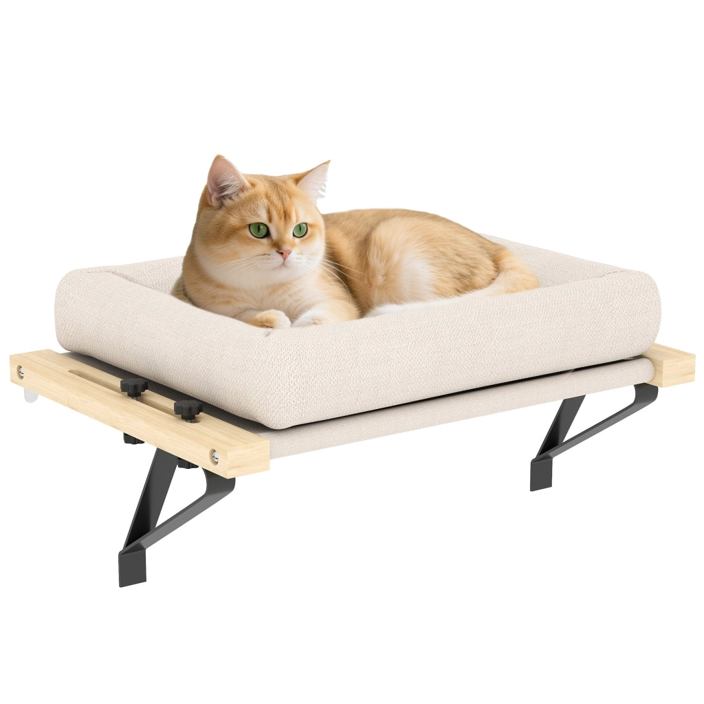 Cuccia per Gatti da Termosifone ¨C Xylo ¨C Bianco con Cuscino e Telaio in Legno