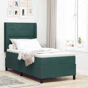 Letto a molle con materasso Verde Scuro 90 x 200 cm Velluto 3341993