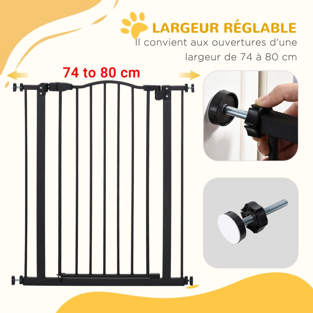 Barriera per cani estensibile ¨C zephmum ¨C Nero 74-80 cm