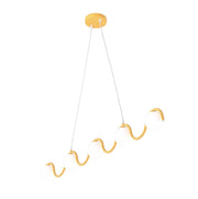 Lampada sospesa SINUS ondulata 5xG9 arancio-bianca
