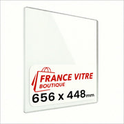 656 x 448 x 4 mm - Vetro per stufa a legna - vetro camino di ricambio - vetro per caminetto resistente al fuoco - France Vitre