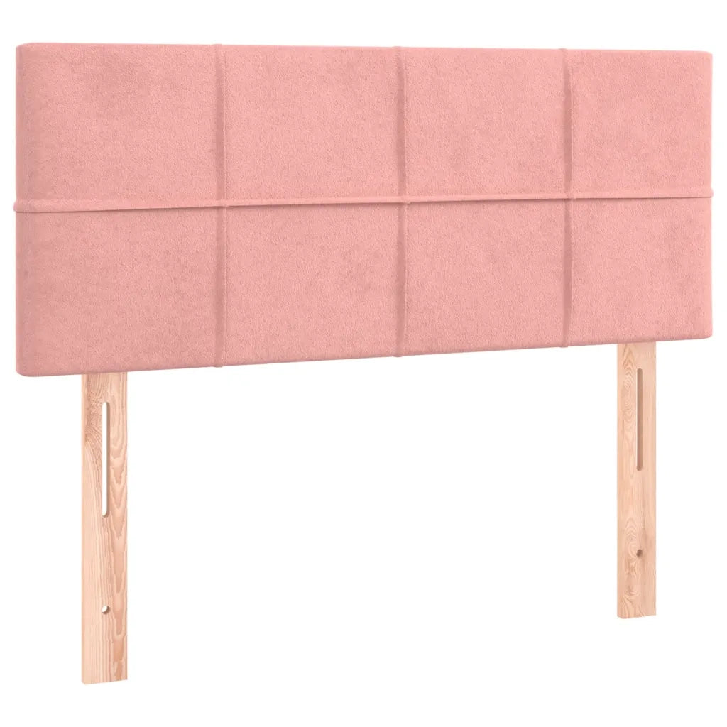 Letto a Molle con Materasso e LED Rosa 90x190 cm in Velluto