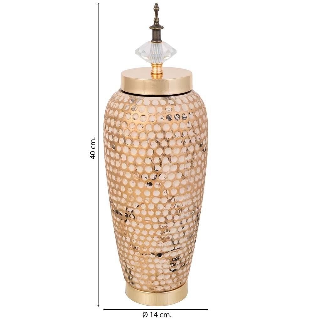 Vaso in ceramica dorata, D14x40h cm