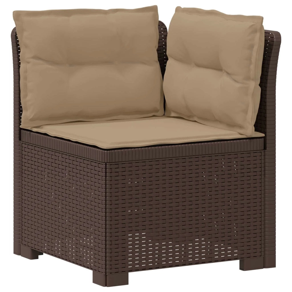 Divano da Giardino a 1 Posto con Cuscini Aspetto Rattan PP 8011838