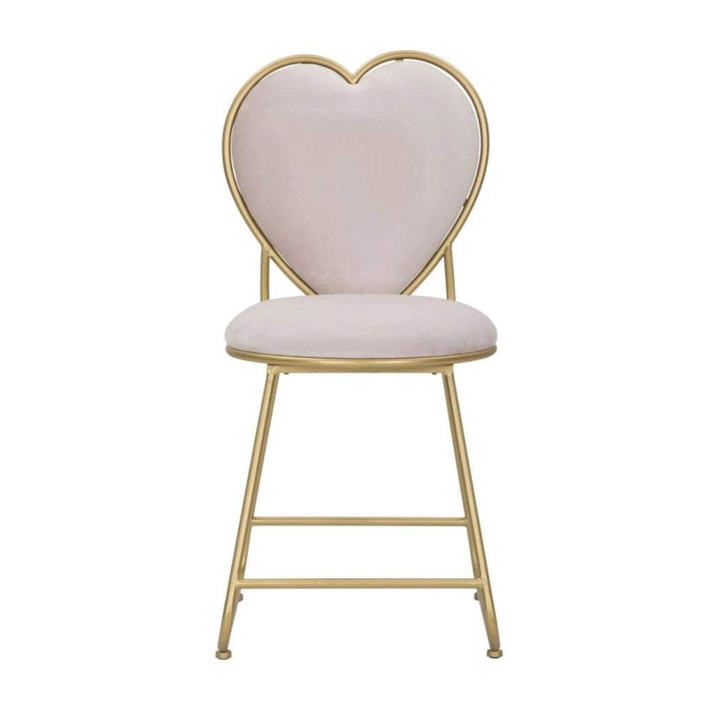 Sedia Cuore 14, Rosa, Metallo, 37x47x80 cm