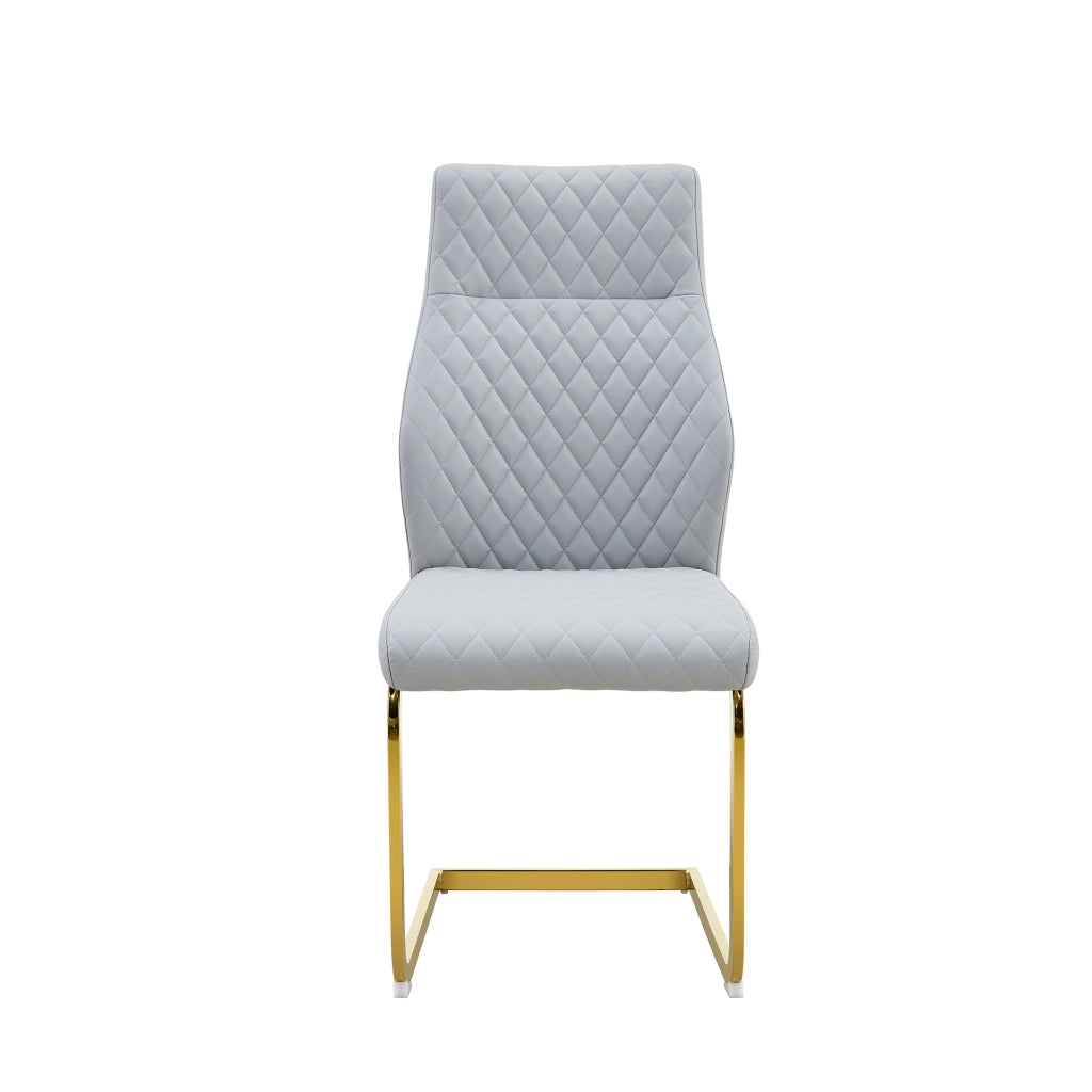 Set Tavolo Rotondo e 2 Sedie da Pranzo ¨C Xylo ¨C Piano MDF Effetto Legno, Gambe Oro, Tessuto Grigio Chiaro