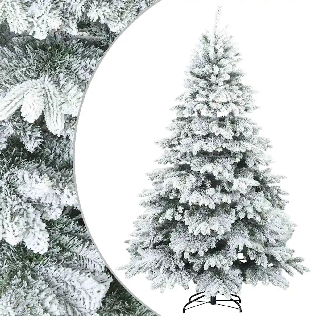 Albero di Natale Artificiale Snodato Foderato di Neve Bianco 42019318