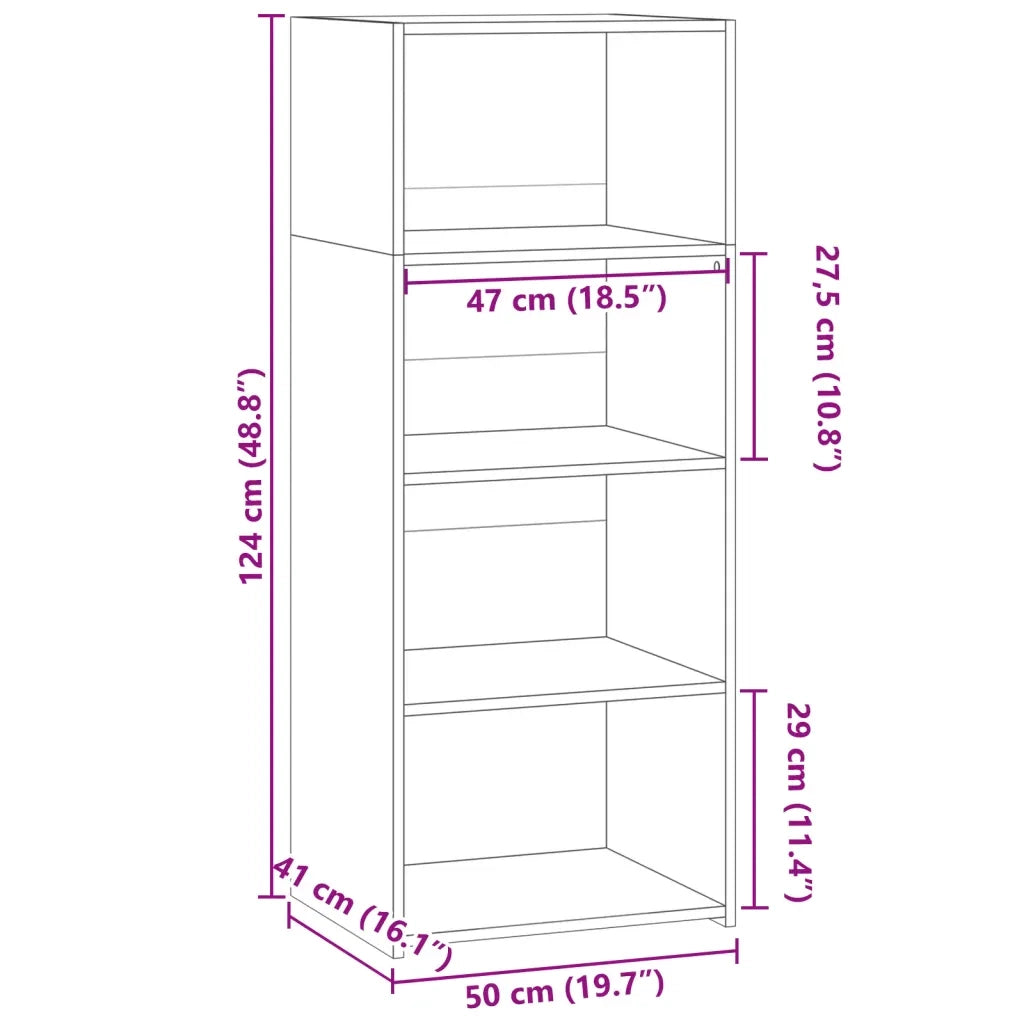 Credenza-Buffet-Armadio da cucina Rovere Sonoma 50x41x124 cm in Legno Multistrato