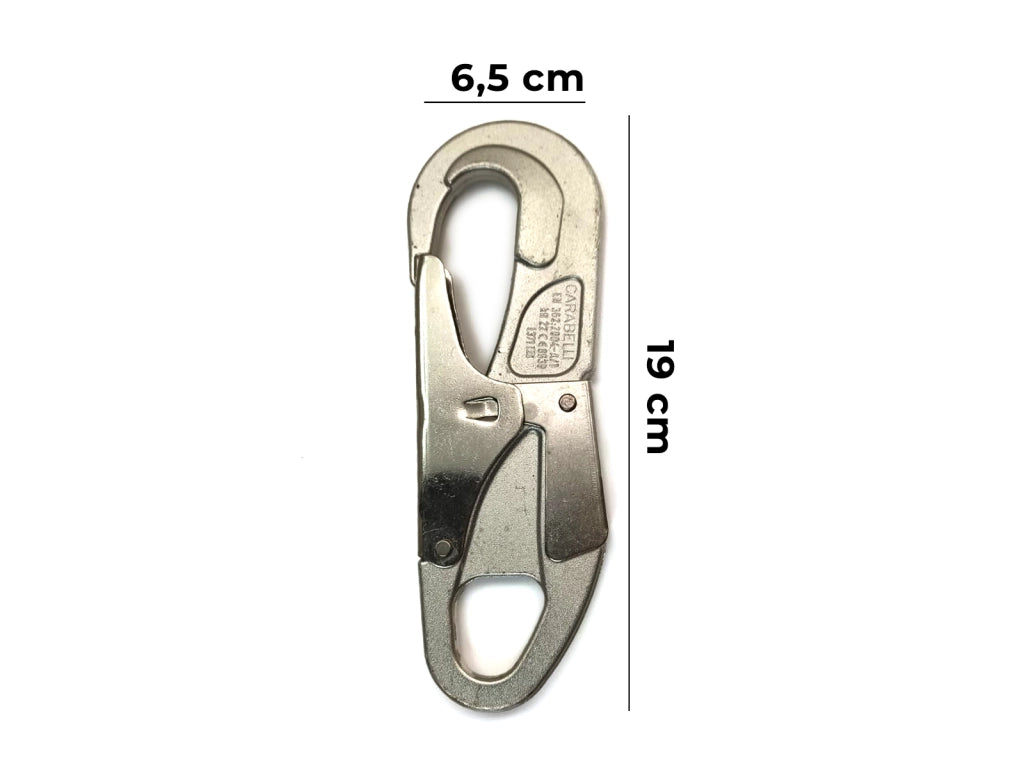 Moschettone Professionale Carabelli 22kN Chiusura Automatica Doppio Grilletto per Cantieristica e Arrampicata
