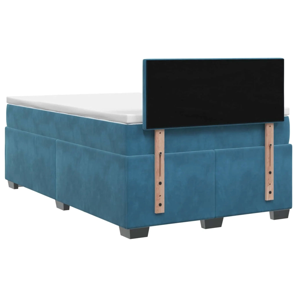 Letto con Box Spring, Materasso e LED Blu 120 x 190 cm Velluto 3452136