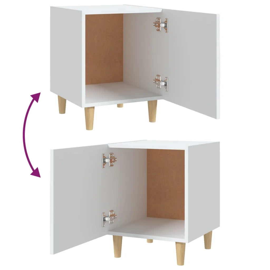 Comodino | Armadio da Notte | Mobiletto da notte Bianco in Legno Multistrato