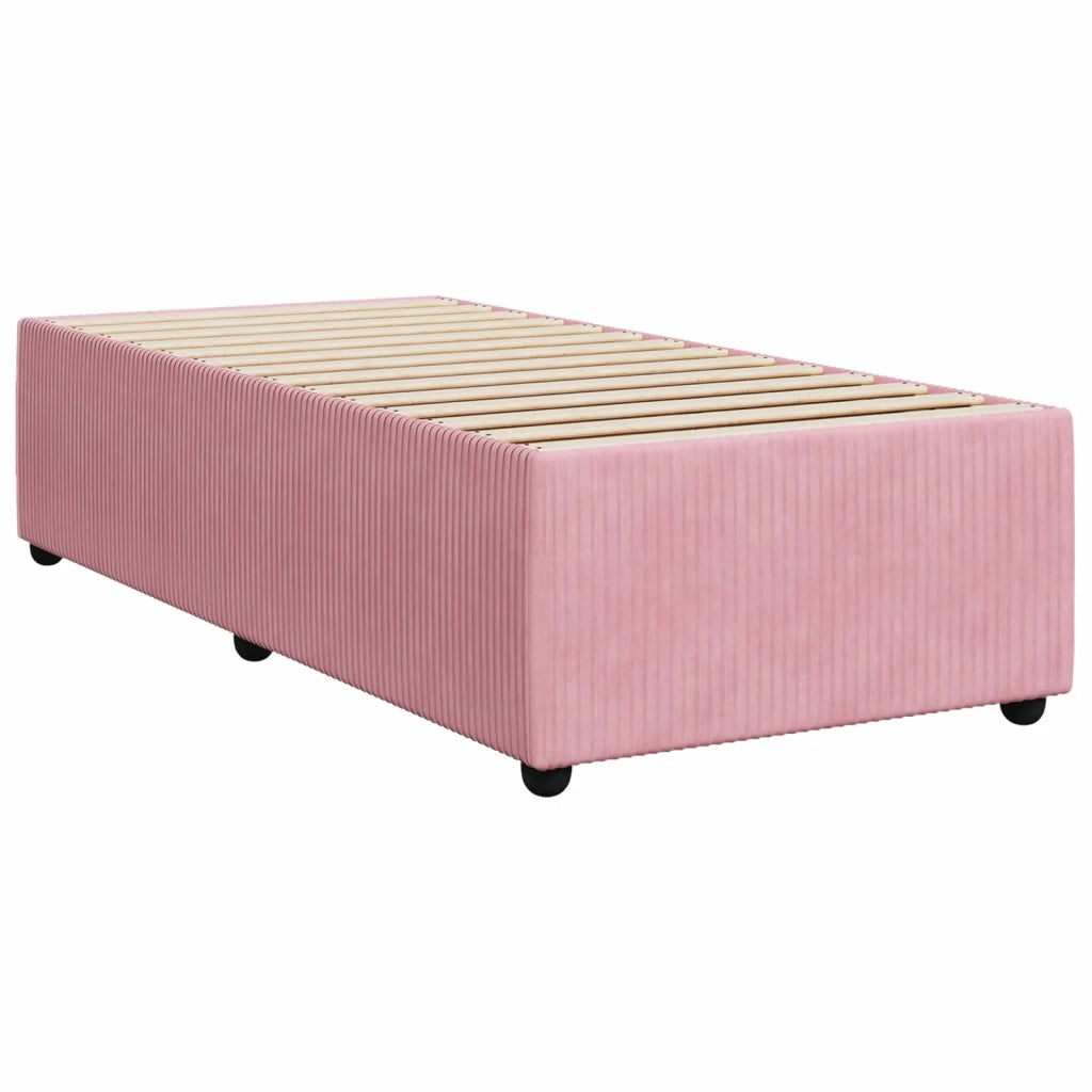 Letto box spring con materasso Rosa 100 x 200 cm Velluto 3454552