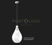 SOSPENSIONE OTTONE SAT. 1 LUCE VETRO MEDIO TRASPARENTE 1193OS-SM-TR