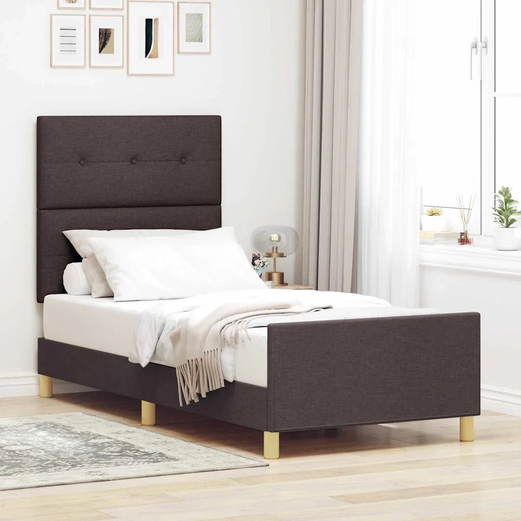 Struttura del letto Marrone scuro 80 x 200 cm Tessuto 3344686