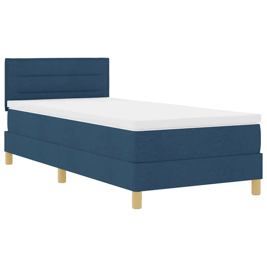 Letto a Sorgente LED con materasso Blu 90 x 200 cm Tessuto
