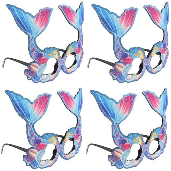 Bracciali da festa per mare 4 pezzi - Occhiali da sole tropicale - Occhiali da festa - Accessori per cabina fotografica - Ispirazione delfino - Blu velluto/Plastica