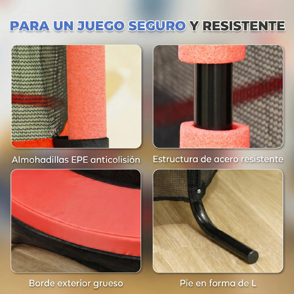 Trampolino per Bambini ¨C Minimal ¨C ?163 cm, Rosso, Acciaio, per Interno ed Esterno