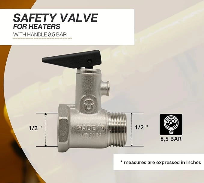VALVOLA di SICUREZZA per SCALDABAGNI MF 1/2 con LEVA