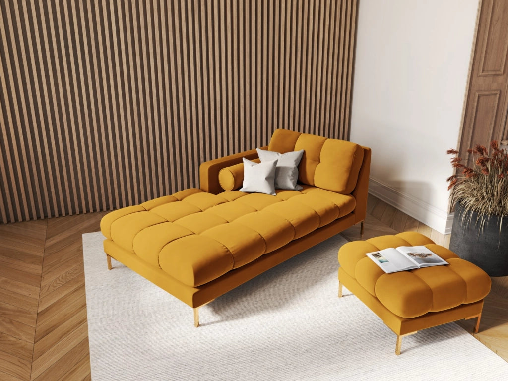 Cosmopolitan Design - Chaise longue sinistra "Bali" in velluto giallo 