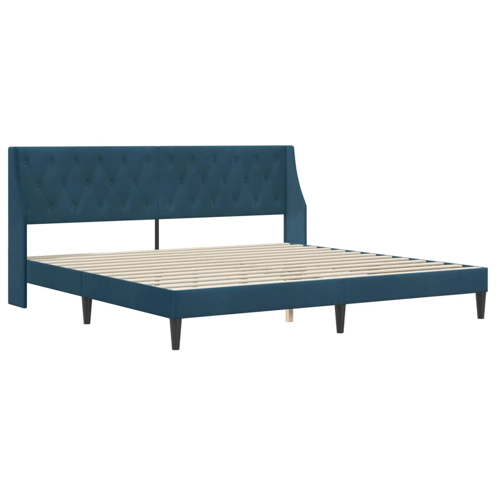 Struttura del letto con testiera-Giroletto Blu 180 x 200 cm Velluto 514939