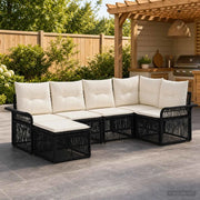 Set Divano da Giardino 6 pz Nero polyrattan 3434896