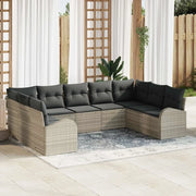 Set di divani con cuscino Grigio chiaro Rattan in Polipropilene