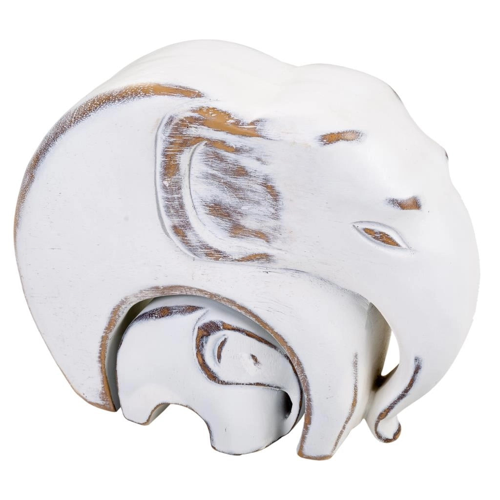 Figura elefante bianco 25,5x8,5x21,5h