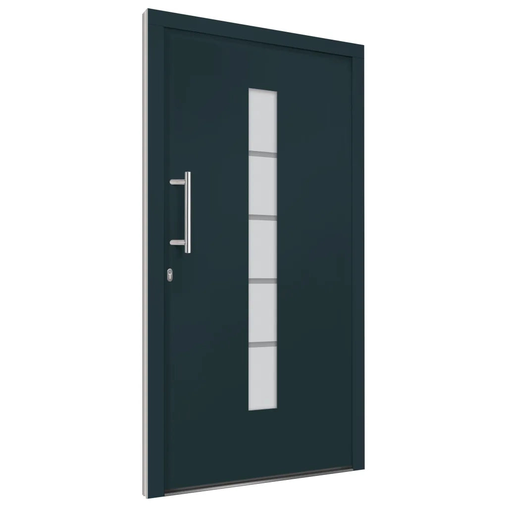 Porta d'Ingresso in Alluminio e PVC Antracite 100x210 cm