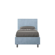BS COM Letto singolo senza rete imbottito 80x210 microfibra azzurro