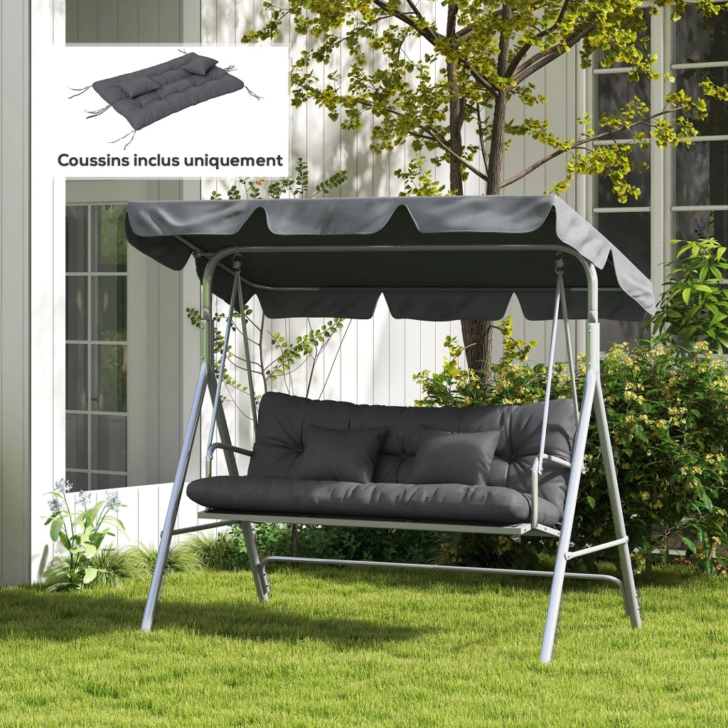 Set 4 Cuscini per Balancelle Giardino ¨C Minimal ¨C Grigio