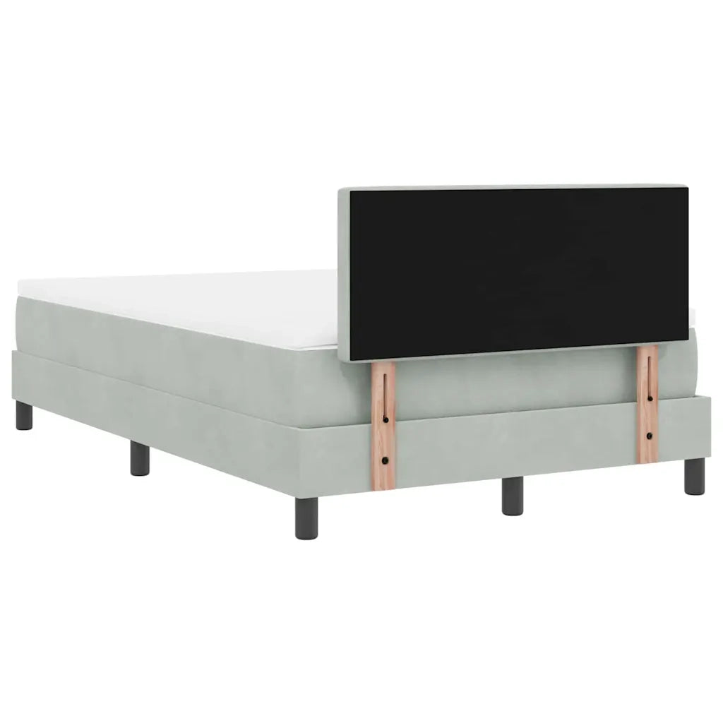 Letto a molle con materasso Grigio chiaro 120 x 200 cm Velluto 3339098