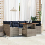 Set Divano da Giardino 7 pz grigio e blu navy 3349415