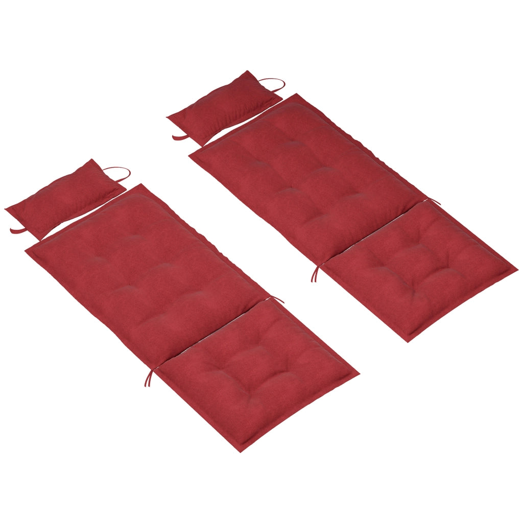 Set Cuscini per Lettino Sole Polipropilene ¨C Minimal ¨C 50x116x5 cm, Rosso Bordo