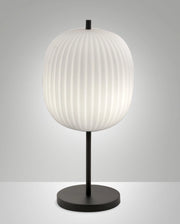 Domizia Lampada da Tavolo Nero in Metallo e Vetro Soffiato, Design Elegante, Attacco E27 40W, Ideale per Illuminazione d'Interni Classe 2