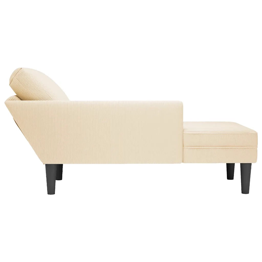 Sdraio con Cuscino Destro in Velluto a Coste Crema CFW7641731