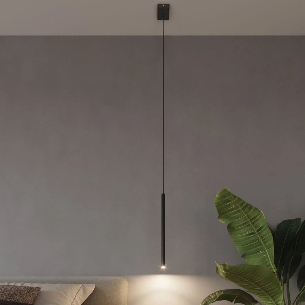 Lampada a sospensione Pastello verde oceano in acciaio nero 3x G9 LED 20x90cm