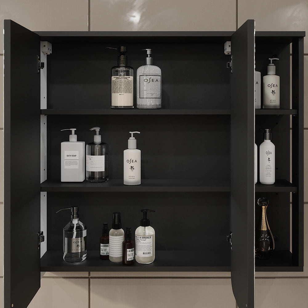 Vicco Mobile a specchio Antracite/bianco 80 x 75 cm