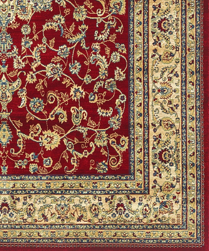 Tappeto KAZAKH 2154 rosso e beige cm.200x300 stile orientale persiano alta qualità con effetto lucente