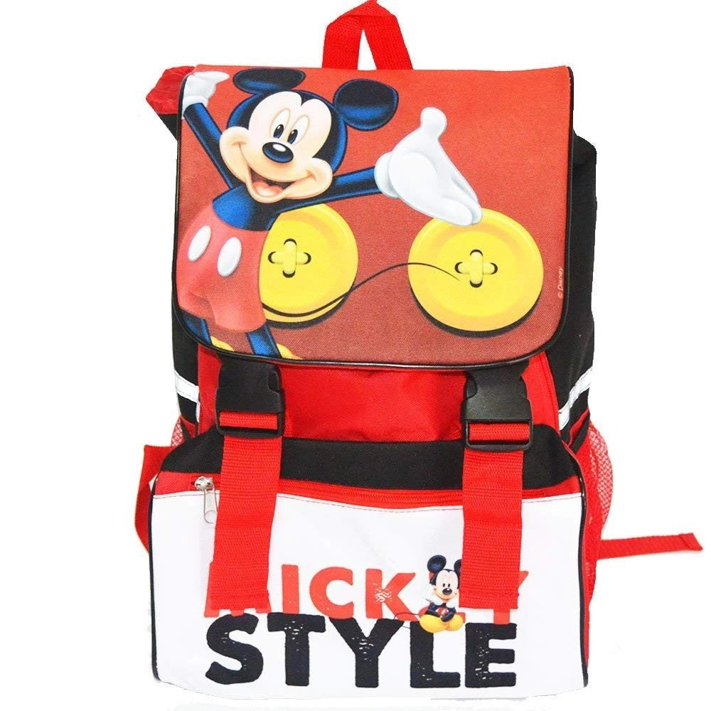 Trade Shop - Kit Scuola School Pack Zaino Estensibile + Astuccio 3 Zip Disney Mickey Mouse -