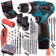 Trade Shop - Set Trapano Avvitatore A Batteria 14,4v A Litio Kit Con 80 Accessori E Valigetta -