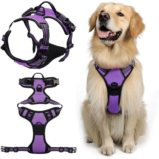 Harnas anti-trek per cani - Modellabile - Cintura Y - Rivestito - Dimensione L - Respirabile - Cinturone per animali domestici