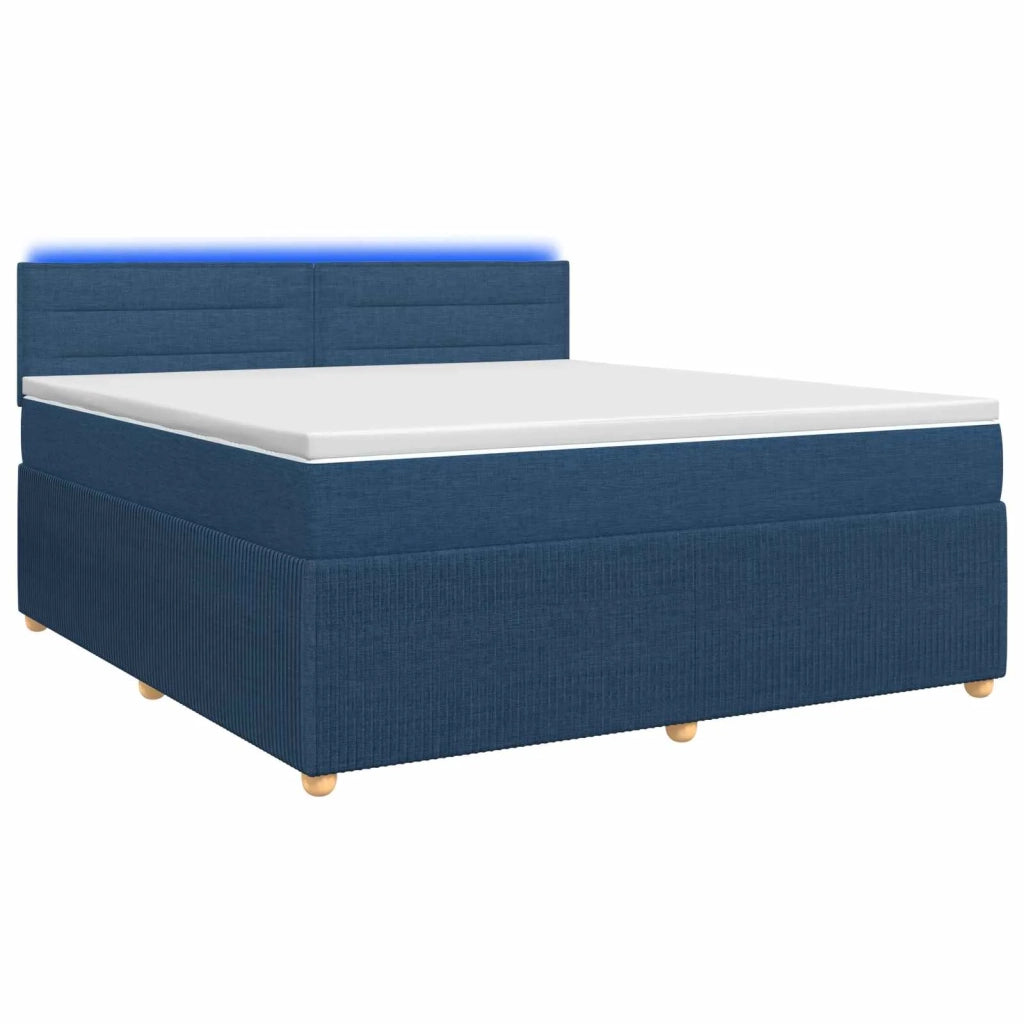 Letto box spring con materasso Blu 140 x 200 cm Tessuto 3452945