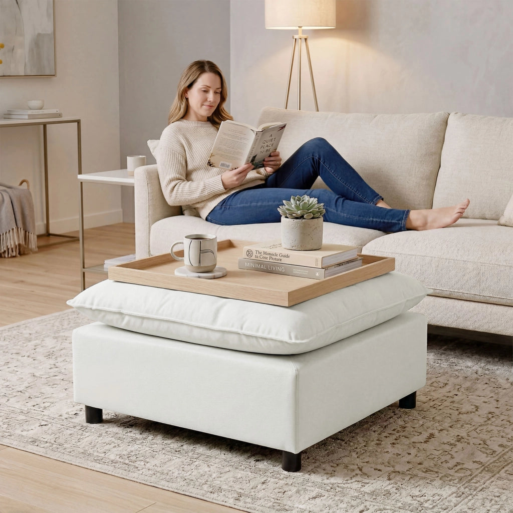 Pouf con gambe in plastica ¨C Minimal ¨C Grigio 75x75x40 cm